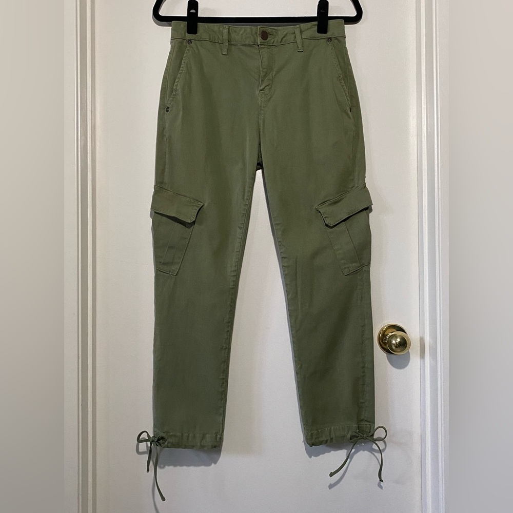 PARKER SMITH Chloe Cargo Aloe Pants, Tapered Legs, Olive Green
